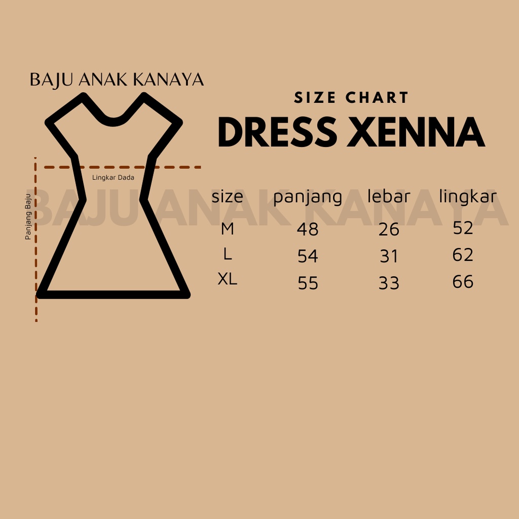 1-4TH DRESS ANAK XENNA DRESS ANAK PEREMPUAN DRESS ANAK PEREMPUAN by BAJUANAKKANYA