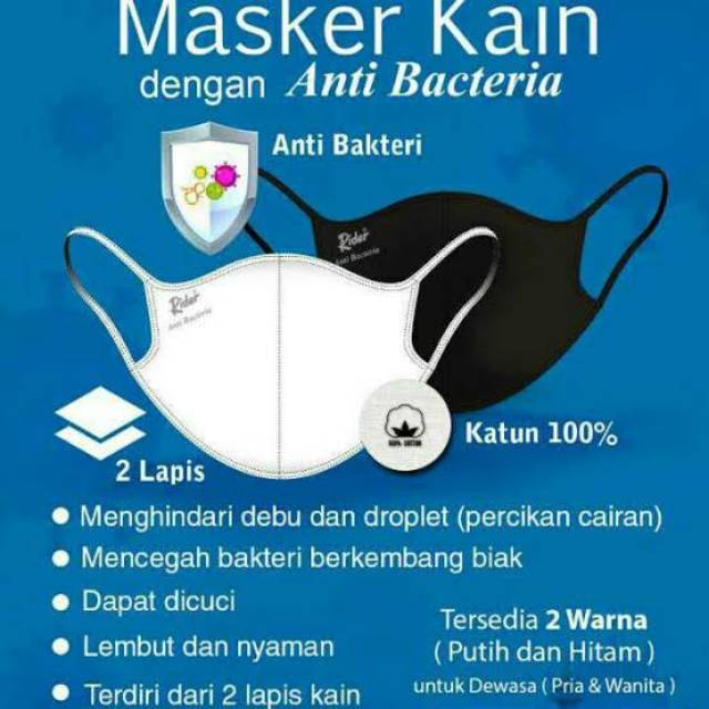 Masker Kain Rider Non Medis Original 100% anti bacterial