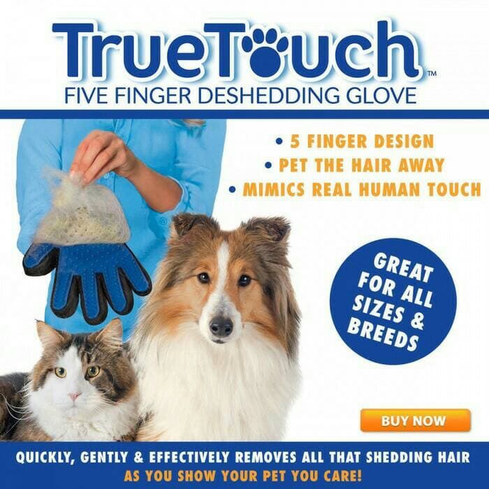 TRUE TOUCH - SARUNG TANGAN SISIR GROOMING PEMIJAT BULU KUCING ANJING