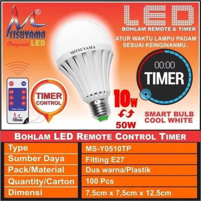 Bohlam LED Remote Control 10 Watt MITSUYAMA MS-Y0510TP