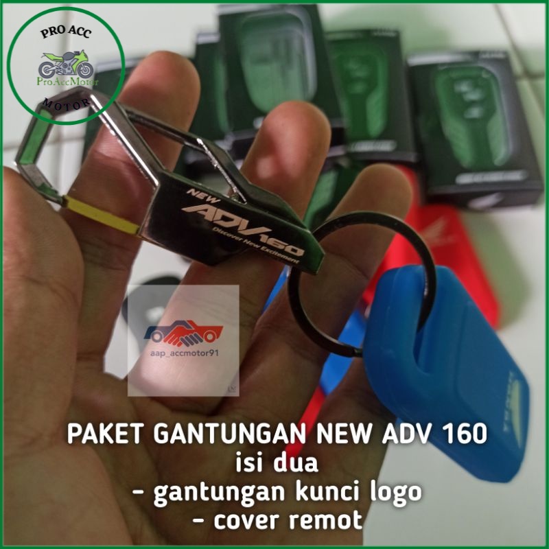 paket gantungan kunci logo dan cover remot NEW ADV 160 original honda