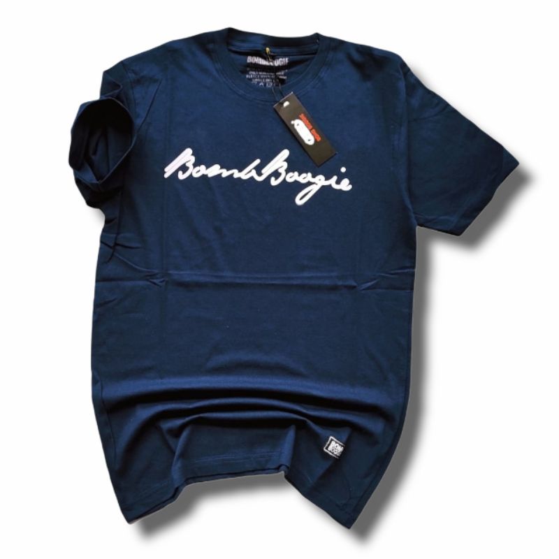 Kaos Pria Lengan Pendek Kaos Distro Baju Kaos Bombogie Original Size L dan XL-16