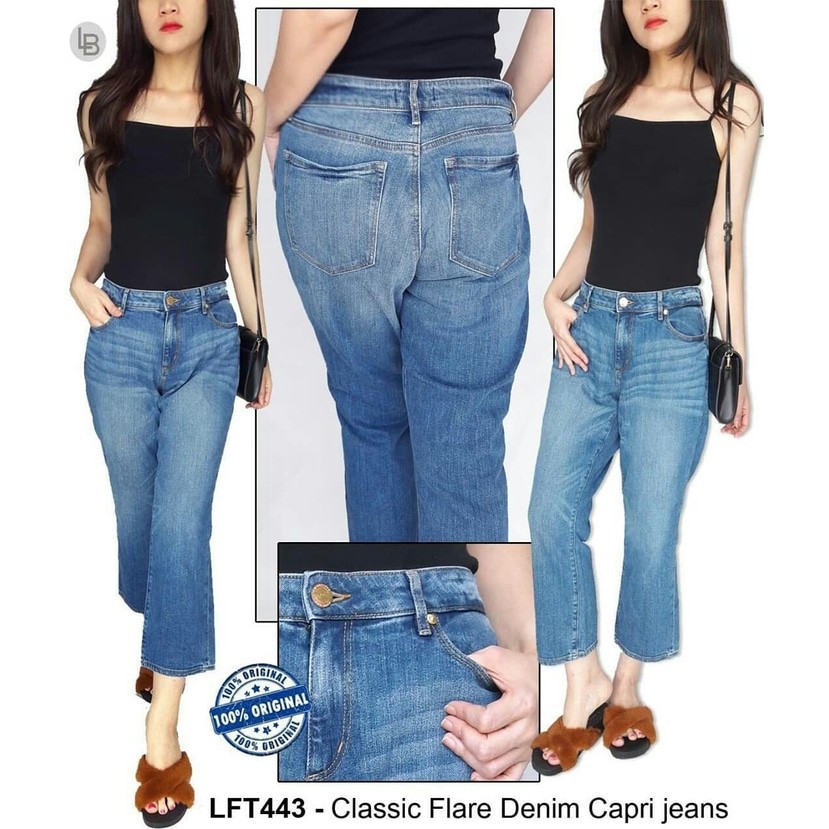 LOFT Classic Flare Denim Capri Jeans Branded Fashion