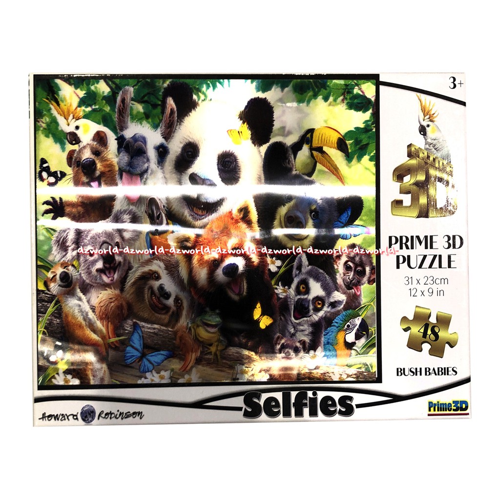 3D Kids Selfies Puzzle Backyard Pals 48Keping Susunan Pazel Hewan Panda Bush Babies