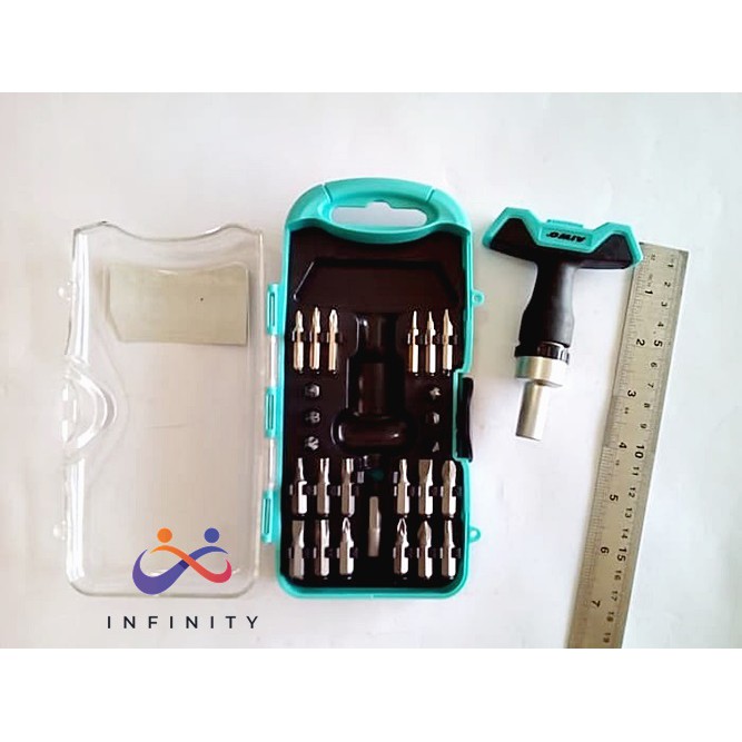 AIWO 4005 OBENG T FIVE STAR 27PCS SOCKET & BIT SET KUNCI SOK OBENG KUALITAS TERBAIK INF