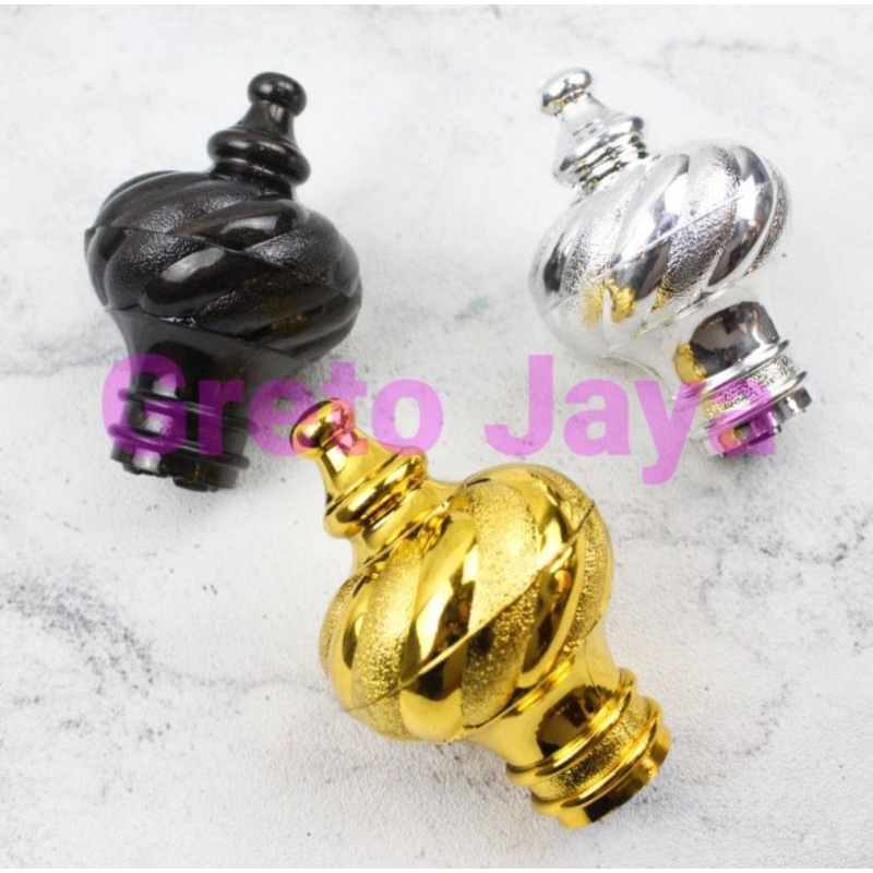 Tutup Korden Aluminium Penyangga Rel Rail Kaki Tiang Gorden Penutup Horden Bulat Kotak Gordyn Gordin