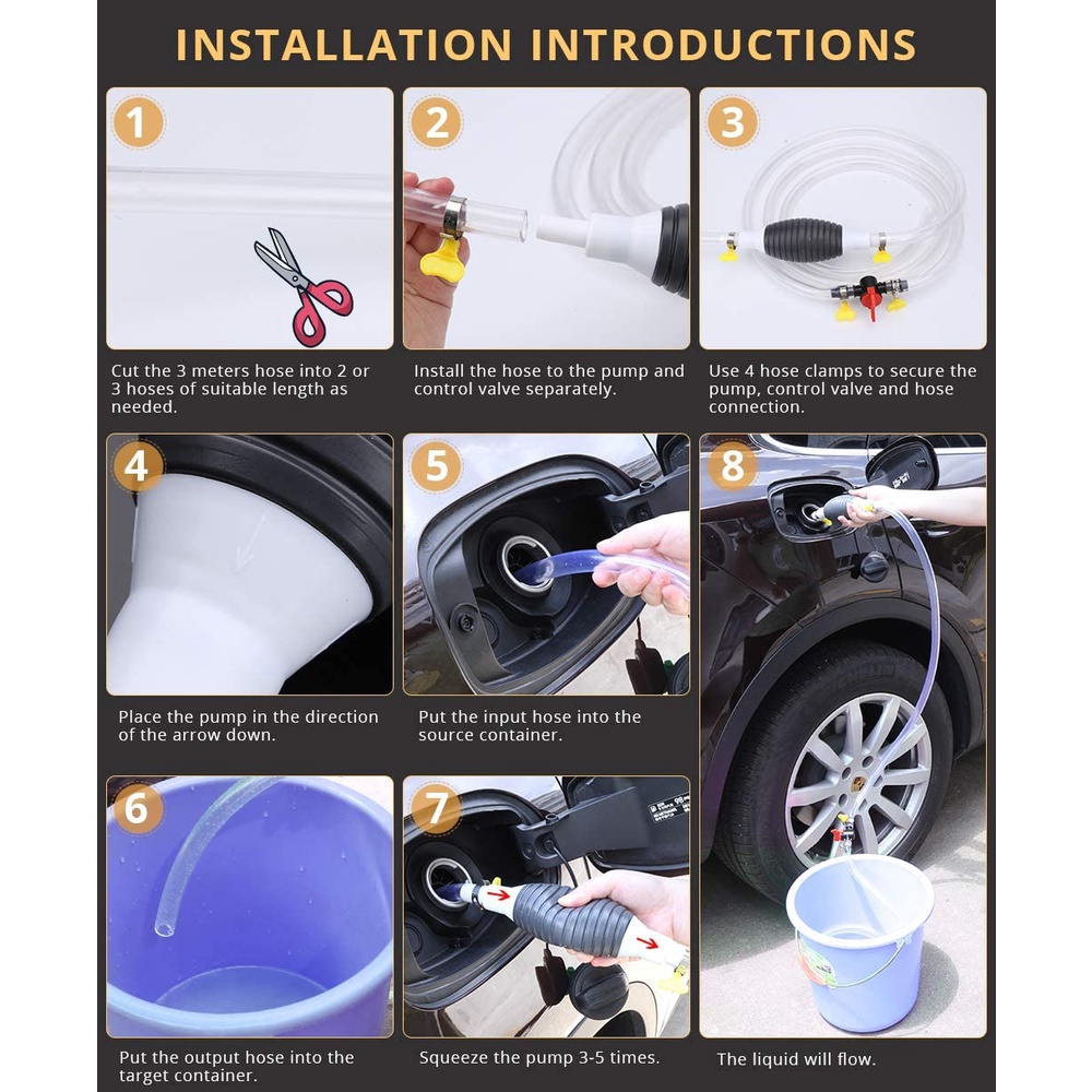 Pompa Minyak Manual/Pompa Bensin Manual Alat/ Pompa Selang Bensin Siphon/Pompa Tangan Selang Penyedot Sedot/Transfer Pump Alat Cairan Aquarium Manual