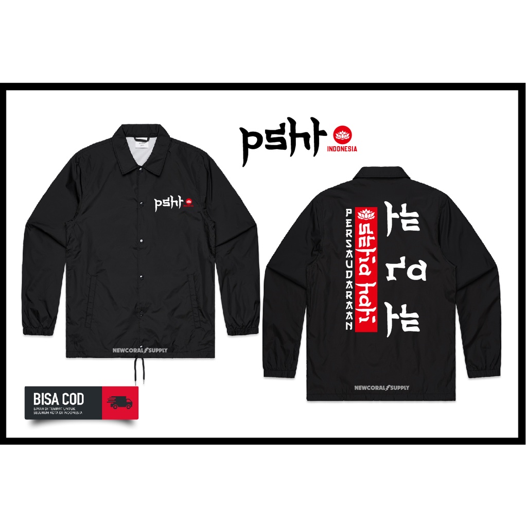 Jaket Coach Windbreaker PencakSilat PSHT Terate 1922 Printing Bahan Waterproof Kualitas Distro