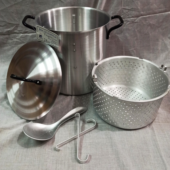 REALPICT PANCI RICE STEAMER NASI BIMA KAIT ALUMINIUM 24 CM / KUKUSAN NASI A009