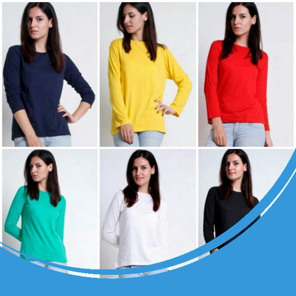 Kaos Polos Panjang Cewek Ultra Premium Cotton wanita / ladies longsleeve / lengan panjang Kualitas