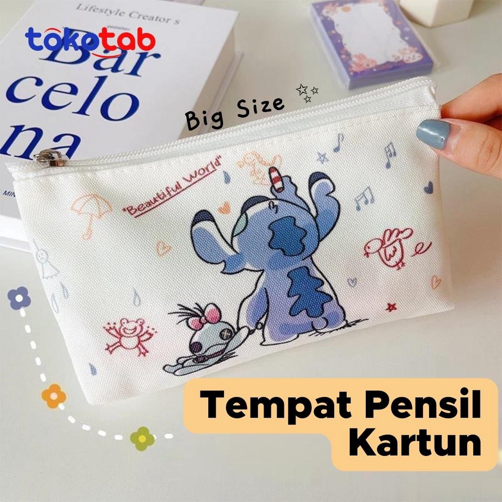 

Tokotab - Tempat Pensil Premium Kotak Pensil Kartun Transparan Sekolahan Tas Penyimpanan Kosmetik Pencase Jepang Pensil Case Besar Kanvas Alat Tulis Tas Stitch Pensil Tas Penyimpanan Tas Multifungsi