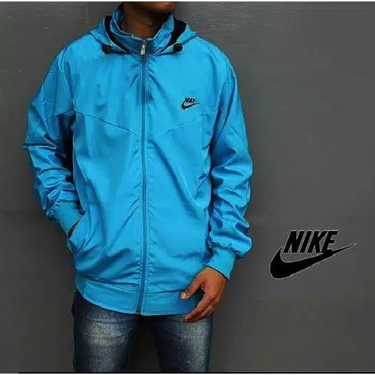 jaket Nike parasut/jaket lari/jaket tipis pria wanita - turkis, L