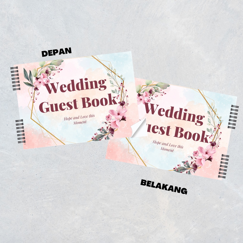 Buku Tamu Pernikahan NON CUSTOM / Wedding Guest Book NON CUSTOM/TIDAK CUSTOM Soft Cover DESIGN KEKINIAN TERBARU 2022