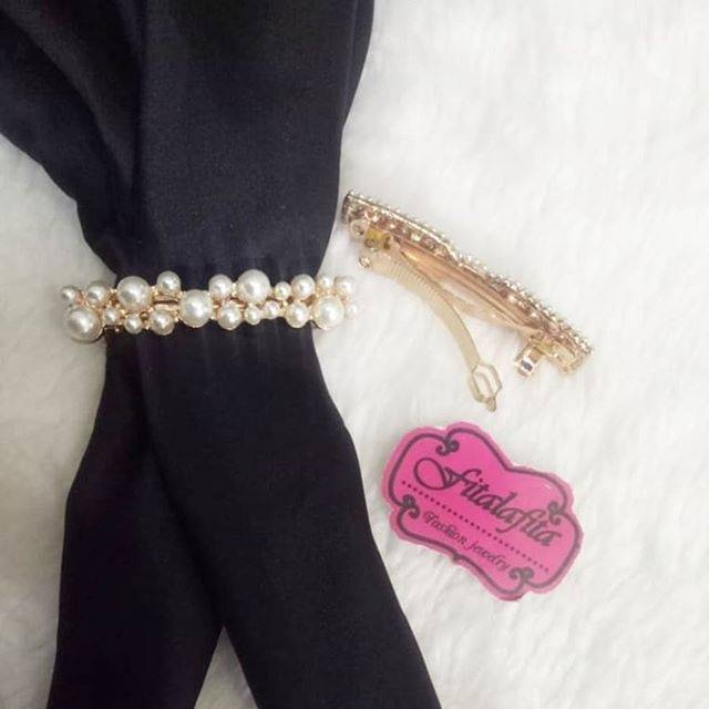 Jepit rambut mutiara ring hijab mutiara