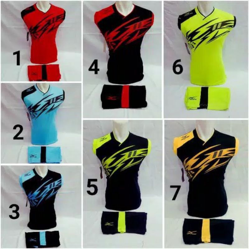 Setelan kaos seragam tim volly singlet tanpa lengan terlaris baju voli