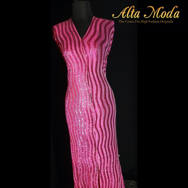 

Alta Moda Sequins Payet Seribu Stripe Shocking Pink (1M)