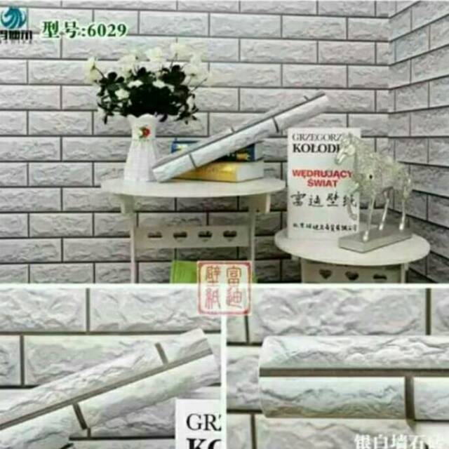 Wallpaper dinding Bata Putih 3D