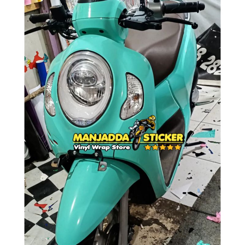 STIKER SKOTLET MOTOR WARNA HIJAU TOSCA SUPER GLOSSY