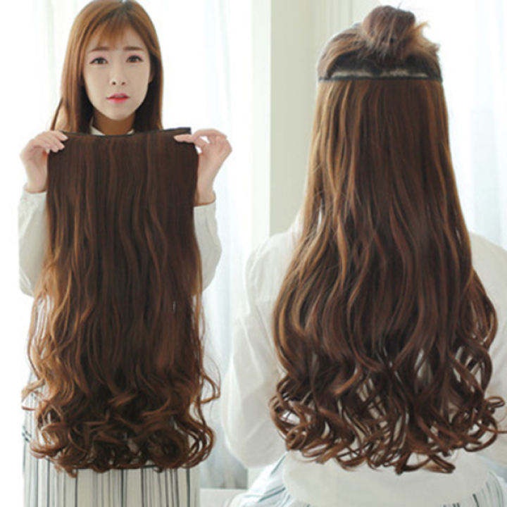 Hairclip Wanita Long Curly Natural Hair / Rambut Palsu Korean style Ladies High Quality