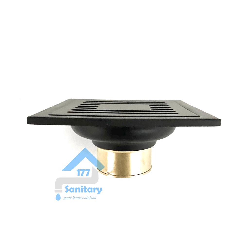 Saringan Got Kuningan Tebal 40mm HITAM KOTAK 24B- Floor Drain minimalis stainless strainer segiempat Saringan black buangan pembuangan keluar air kamar mandi