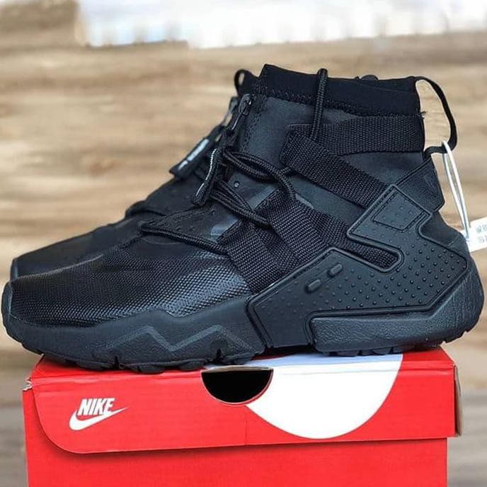 Pengiriman Cepat Nike Huarache Gripp "Triple Black" Premium MURAH