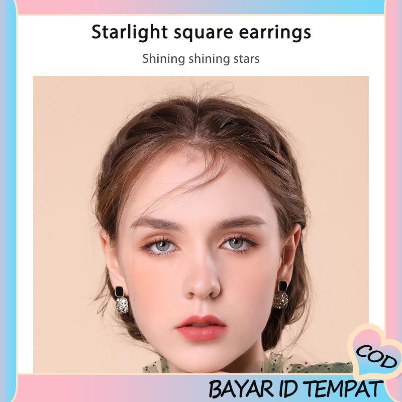 COD❤️ Anting Retro Mewah Siswa Perempuan Sederhana Temperamen Fashion Anting Murah Hati-A.one