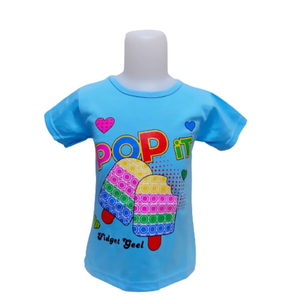 kaos gambar pop it/baju anak anak lengan pendek umur 1-12tahun/kaos murah