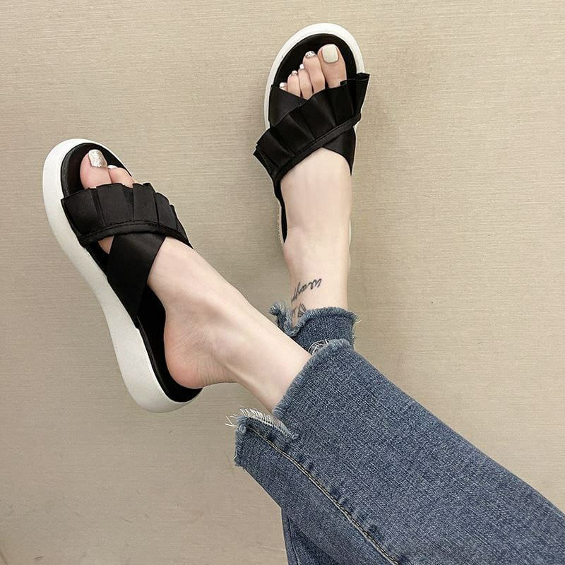 JSS 567 (SIZE 35-40) RISCE SANDAL IMPORT WANITA CEWEK PEREMPUAN JAKARTA BATAM BLACK