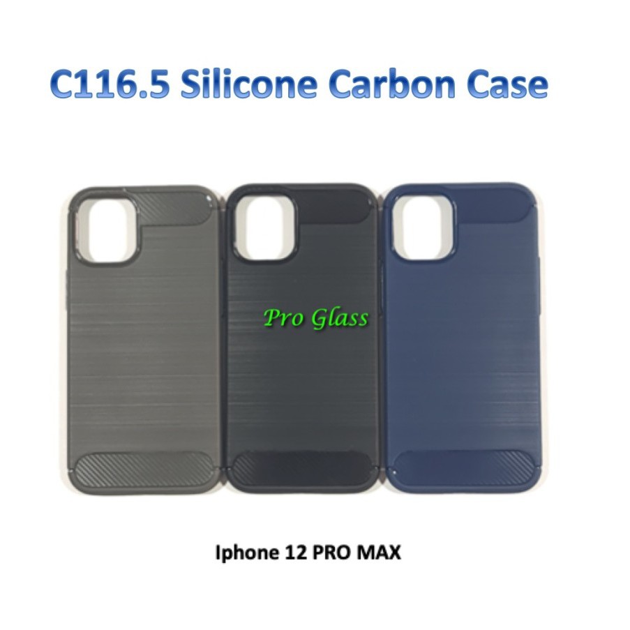 C116.5 Iphone 12 MINI / 12 / 12 PRO / 12 PRO MAX Premium Carbon Silicone Case - Silikon