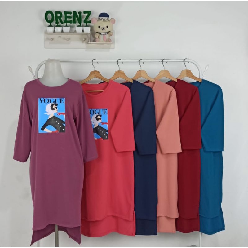 TUNIK KAOS OVERSIZE VIRAL SEMI TUNIK MIDI