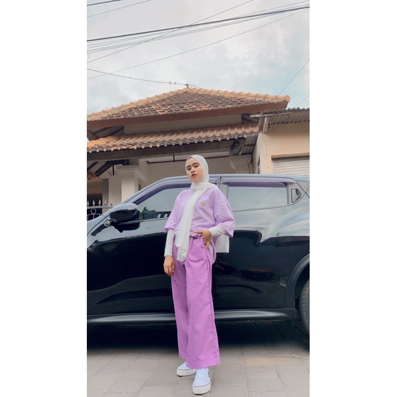 Celana kulot Lilac bahan Drill premium by Zolico