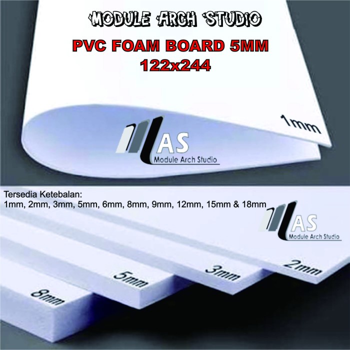 PVC Foam Board 5mm 122x244cm / P1VC 5mm Ukuran Triplek