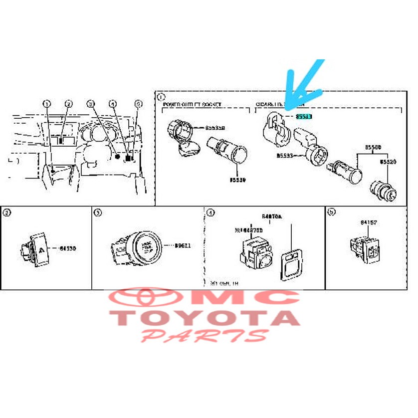 Cover Tutup Lighter Lexus Hilux Innova Fotruner 85513-28010