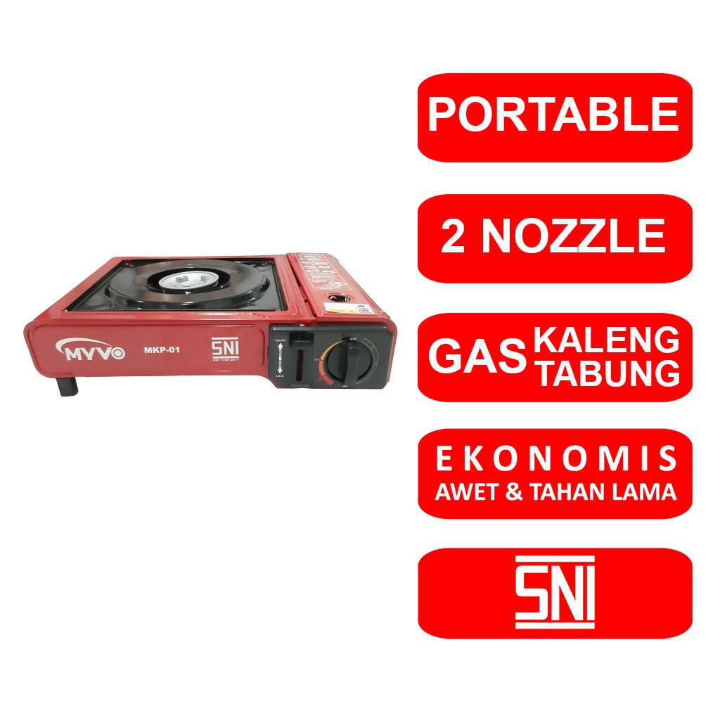 Kompor Gas Portable 1 Tungku 2 in 1