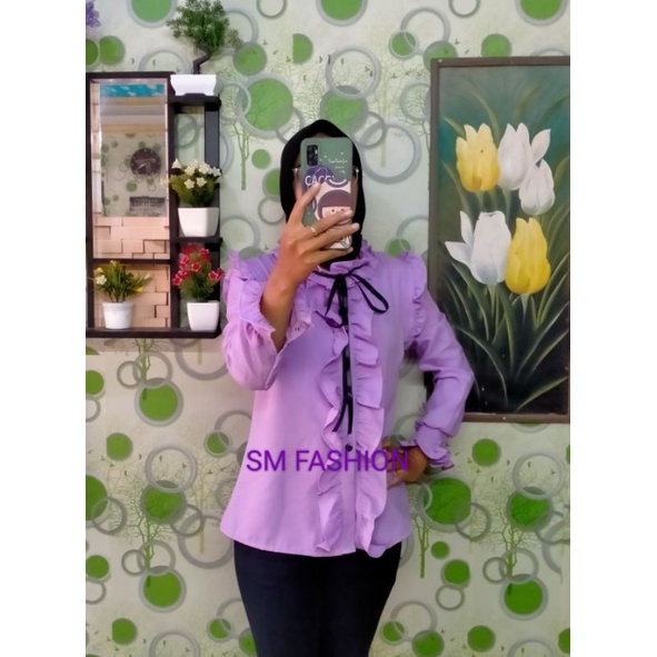 ATASAN WANITA KEMEJA TANGAN PANJANG BLOUSE KOREA STYLE KEMEJA WANITA  FASHION TERBARU