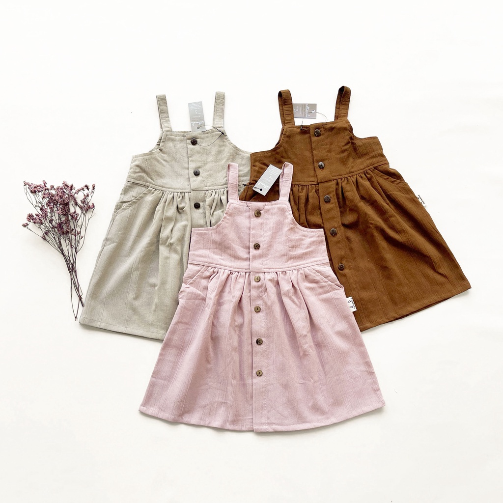 AYAME - COTTONELI Overall Pinafore Anak Rok Dress Linen