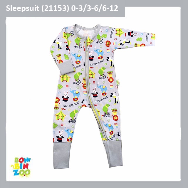 Sleepsuit Zipper Resleting Bonbinzoo SNI bahan halus uk 0-3/3-6/6-12m SML CBKS