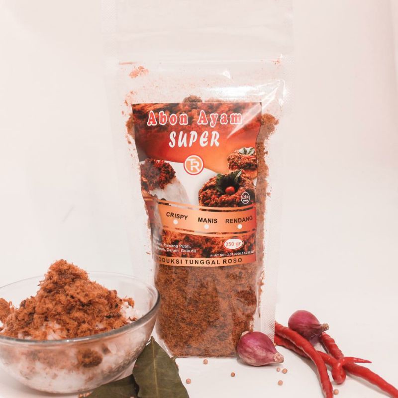 

Rasa Rendang TUNGGAL ROSO Abon Ayam Super Kemasan Pouch 250gr