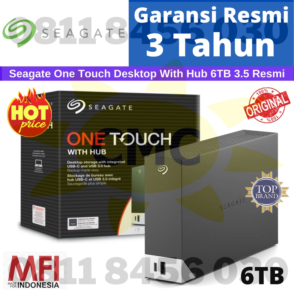 Seagate One Touch Desktop Hub HDD Hardisk Eksternal 6TB USB3.0 Resmi