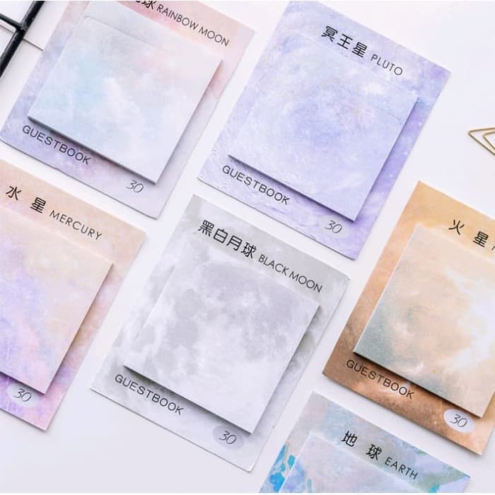 

Sticky Notes / Memo Stick Lucu Motif Permukaan Planet (30 Lembar)