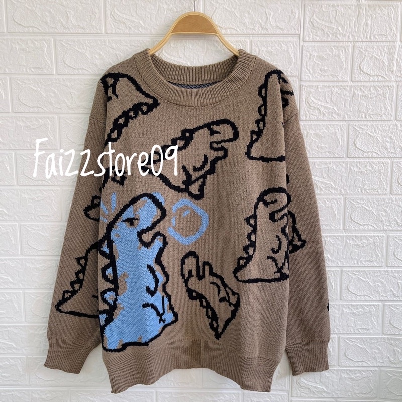 DINO SWEATER RAJUT OVERSIZE KOREA UPDATE WARNA TERBARU