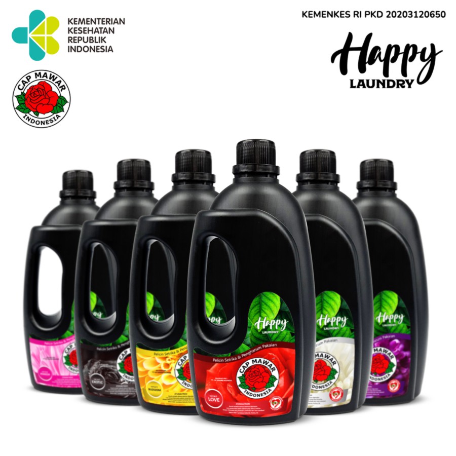 HAPPY LAUNDRY PAKET HEMAT Pasti Wangi Softener, Detergen, Pewangi Pelembut dan Pelicin Pakaian