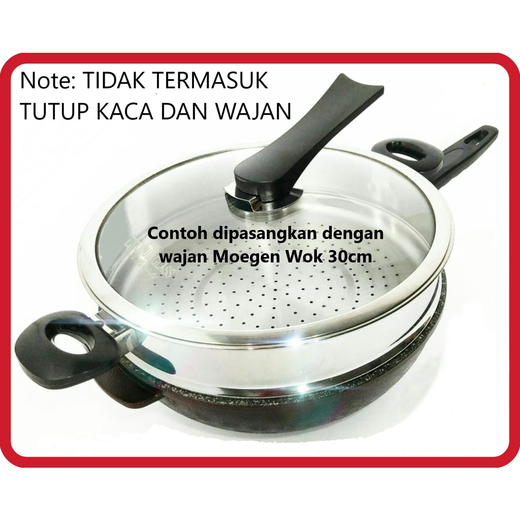 Steamer Stainless Steel Kukusan / Dandang 30 cm Untuk MOEGEN GERMANY / YEOBO / GANGNAM Wok kukusan serbaguna