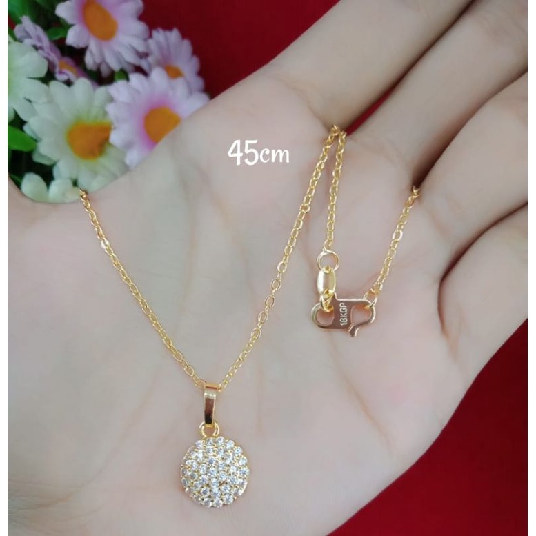 Kalung dewasa emas muda kalung free liontin aksesoris perhiasan wanita dewasa emas muda kadar rendah