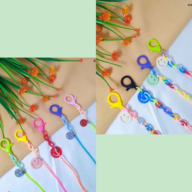 Kalung Masker Rantai Warna Warni Murah / Strap Kalung Masker Rantai Tali Masker Leher Kekinian