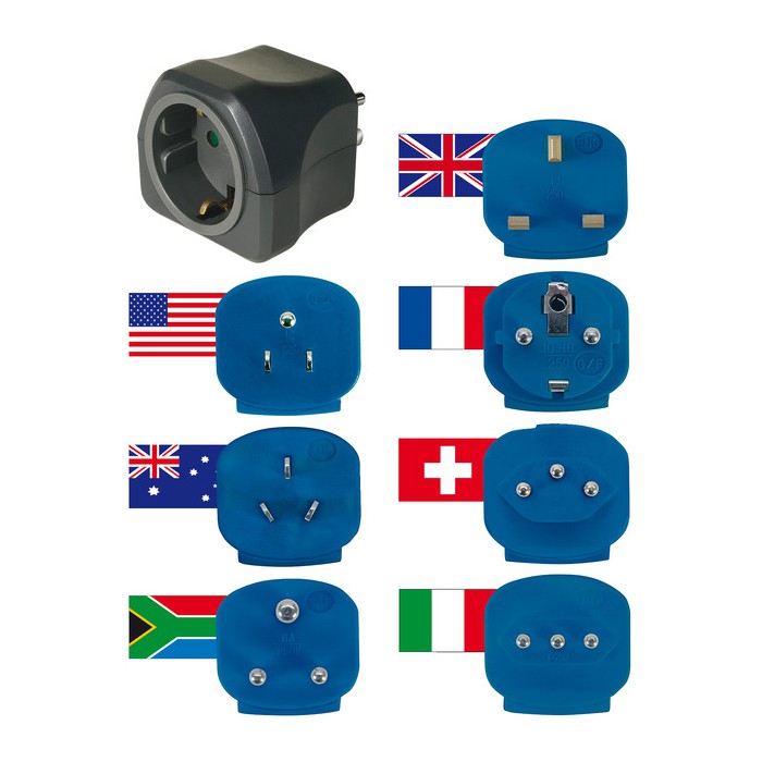 Brennenstuhl Travel Plugs 10A Fuse - Adapter Colokan Listrik Universal