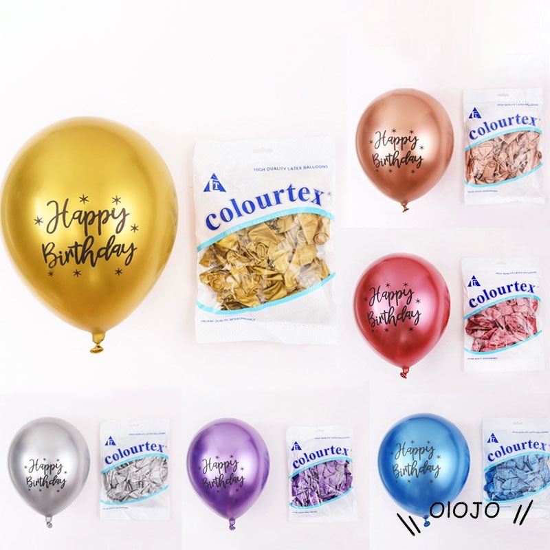 Balon Latex Tulisan Happy Birthday 12inchi - ol