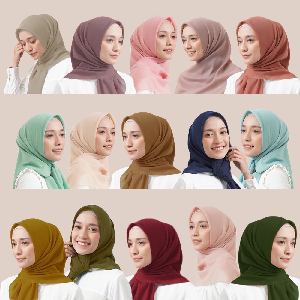 Daily Hijab Segiempat VOAL square Premium Polos WARNA AVOCADO - voal premium 115X115cm - Kerudung voal  Terbaru Cod