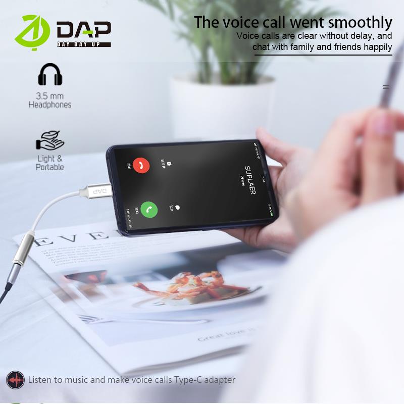 DAP D-AU04 Splitter Audio Type C to Female Jack 3.5mm Support Listen - Garansi 1 Tahun