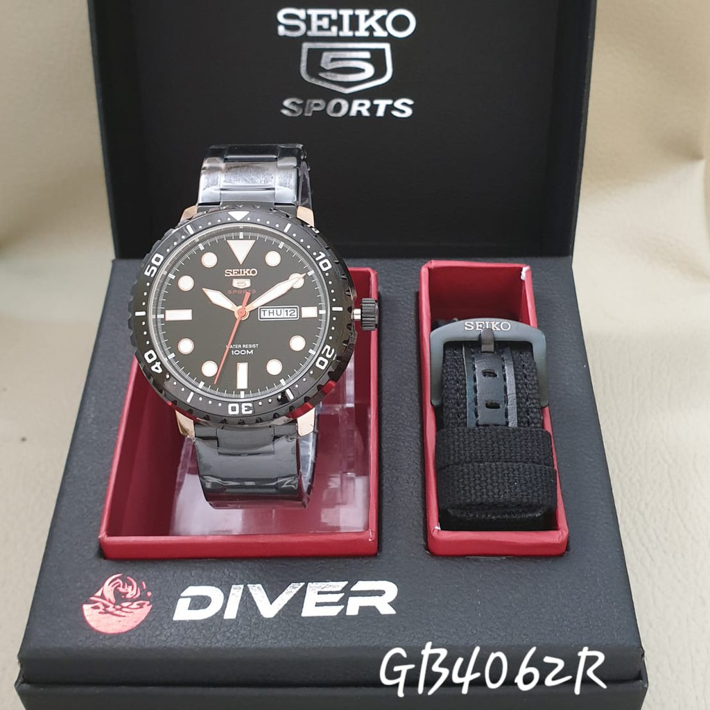 JAM TANGAN PRIA /JAM TANGAN COWOK/JAM TANGAN MURAH SEIKO DIVER TANGGAL AKTIF FREE TALI KANVAS+BOX
